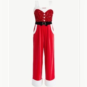 No Boundaries Santa Sequin Jumpsuit